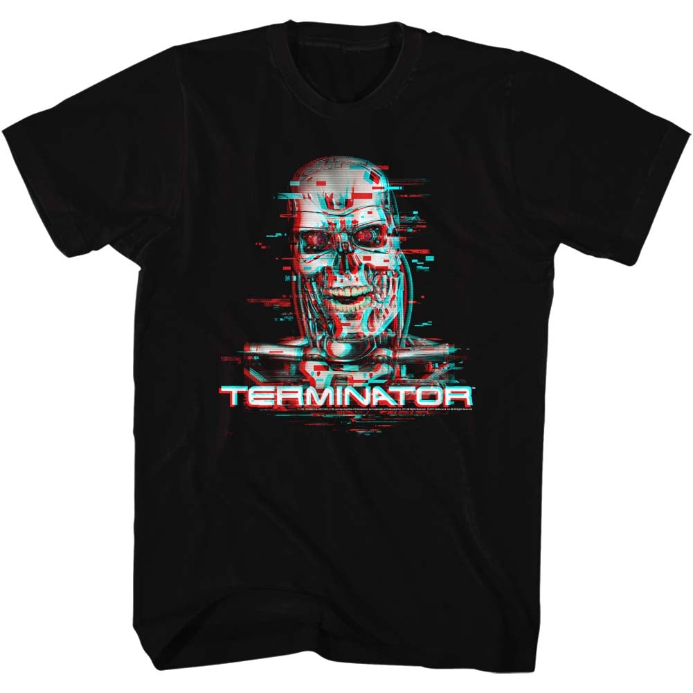 Terminator Mens S/S T-Shirt - Glitch - Solid Black Hoodie, Sweatshirt | CiraTrend.com