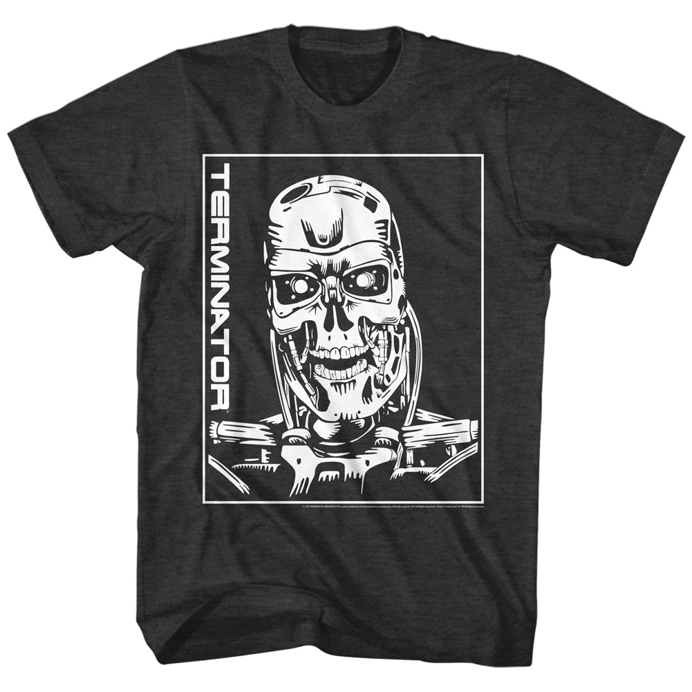 Terminator Mens S/S T-Shirt - Machine Skull - Heather Black Heather Hoodie, Sweatshirt | CiraTrend.com