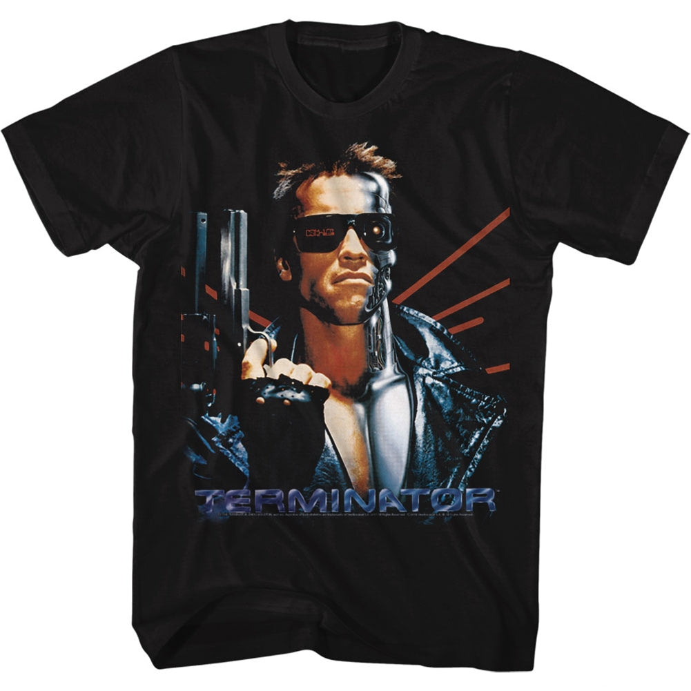 Terminator Mens S/S T-Shirt - Laser Back - Solid Black Hoodie, Sweatshirt | CiraTrend.com