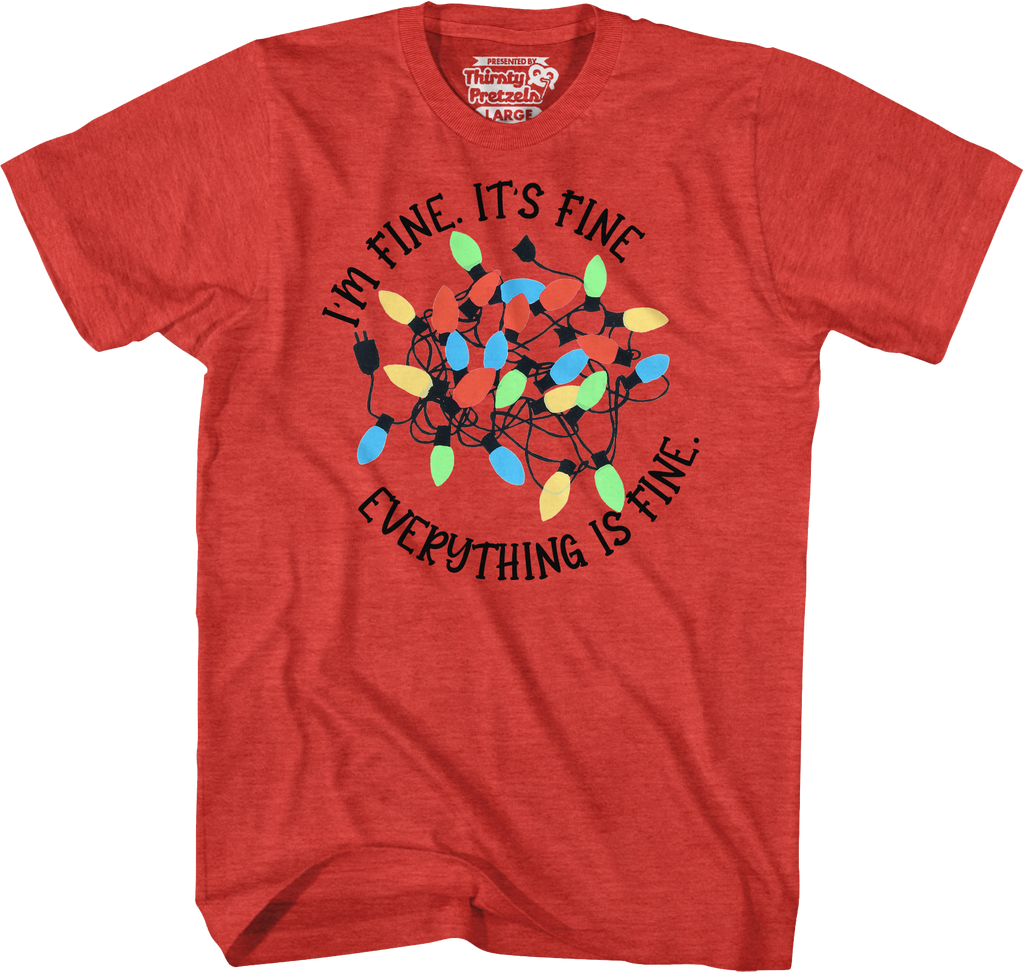 Everything Is Fine Christmas Lights T-Shirt Hoodie, Sweatshirt | CiraTrend.com (Image 5)