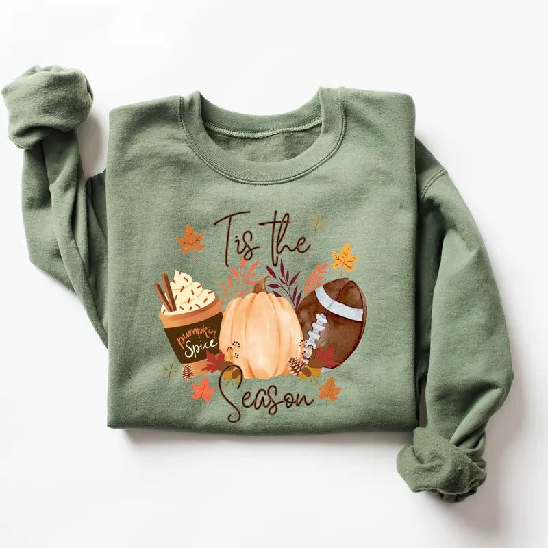 TIs The Season Sweatshirt, Fall Football Hoodie, Pumpkin Patch Shirt, Autumn Shirt, Womens Halloween Shirt | CiraTrend.com