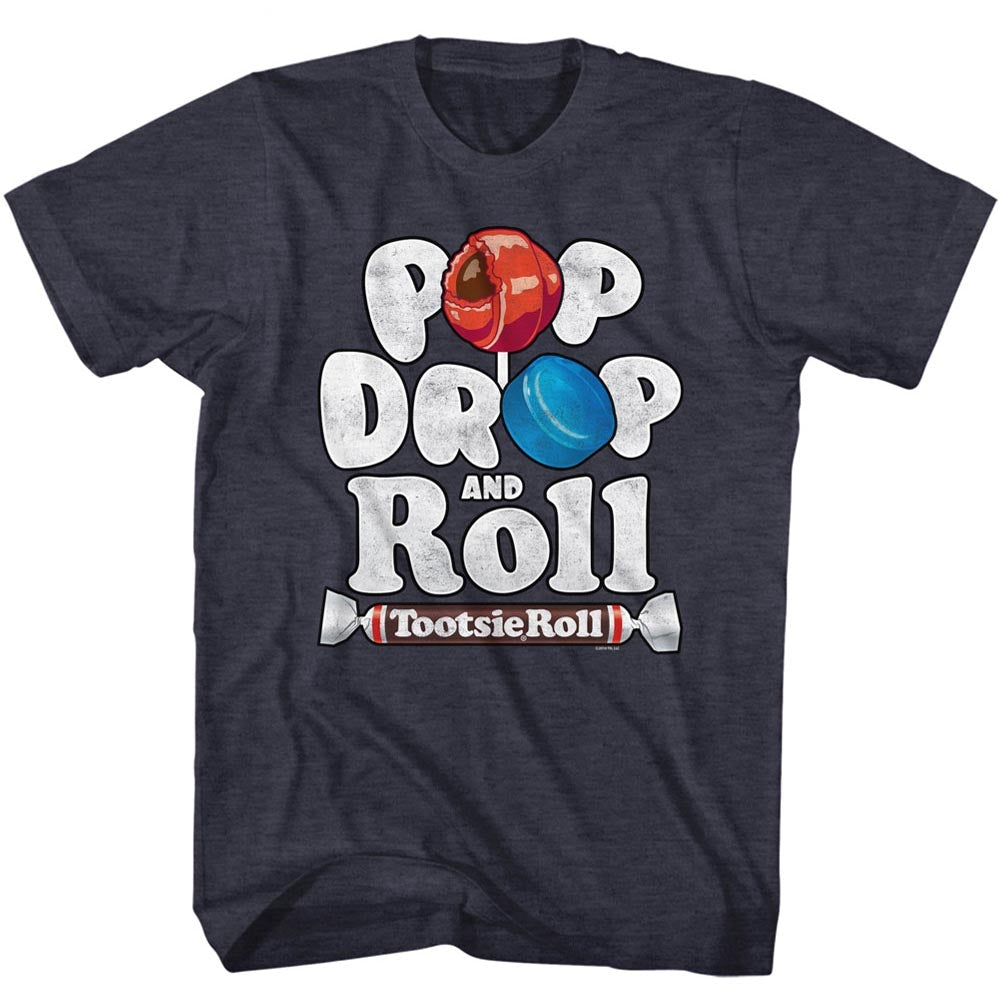 Tootsie Roll Mens S/S T-Shirt - Popdroproll - Heather Navy Heather Hoodie, Sweatshirt | CiraTrend.com