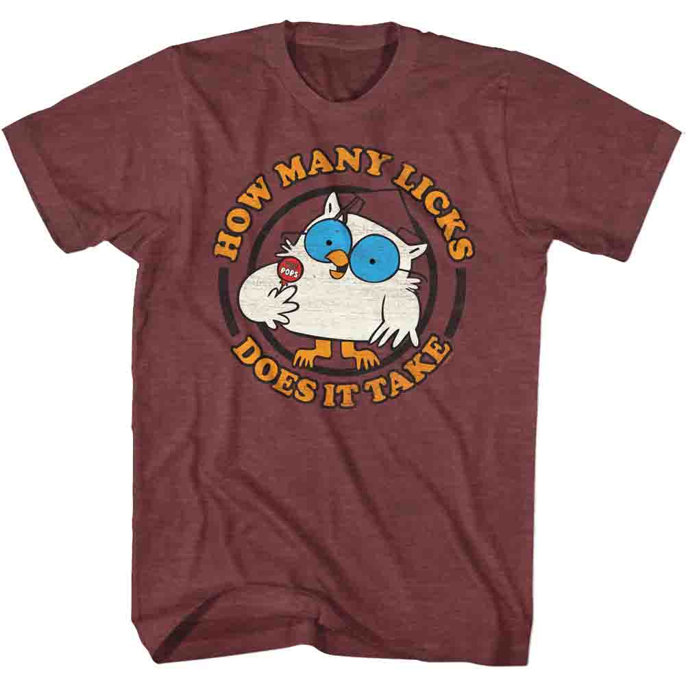 Tootsie Roll Mens S/S T-Shirt - How Many - Heather Vintage Maroon Heather Hoodie, Sweatshirt | CiraTrend.com