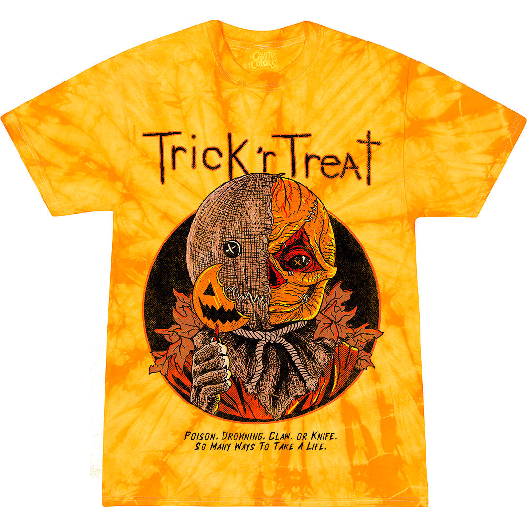 TRICK 'R TREAT - T-SHIRT (PUMPKIN GUTS TIE-DYE) Hoodie, Sweatshirt | CiraTrend.com (Image 1)