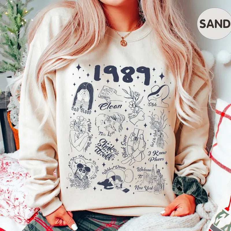 TS 1989 Sweatshirt, Swift Sweatshirt, Shirt For Fan, Gift For Her, Song Lyrics Tee Hoodie | CiraTrend.com