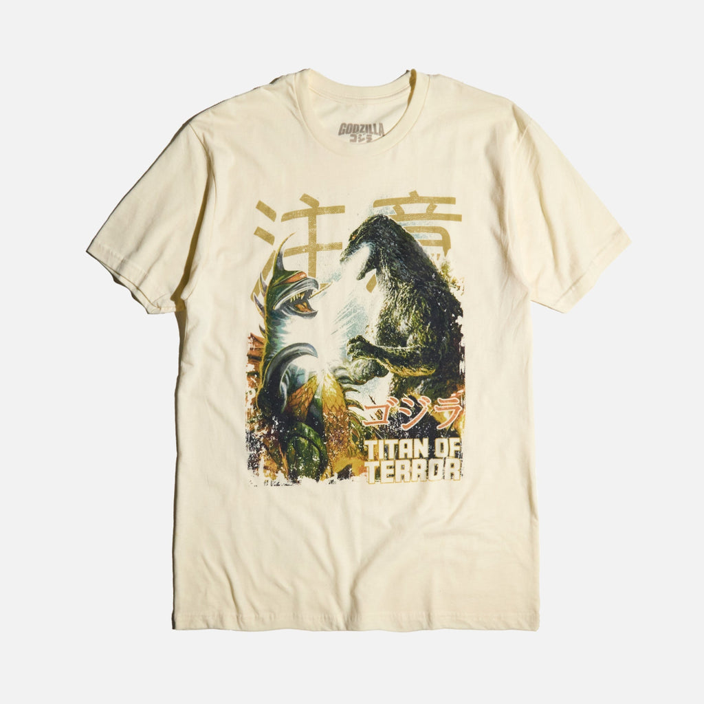 Vintage Godzilla & Gigan Titan Of Terror Natural Tee Hoodie, Sweatshirt | CiraTrend.com (Image 1)