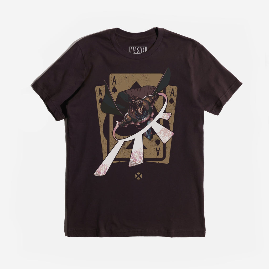 X-Men Gambit Explosive Cards Brown Tee Hoodie, Sweatshirt | CiraTrend.com (Image 1)