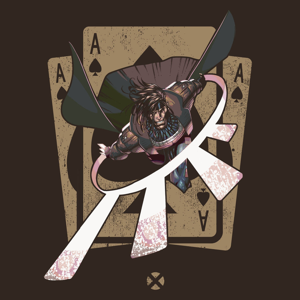 X-Men Gambit Explosive Cards Brown Tee Hoodie, Sweatshirt | CiraTrend.com (Image 3)
