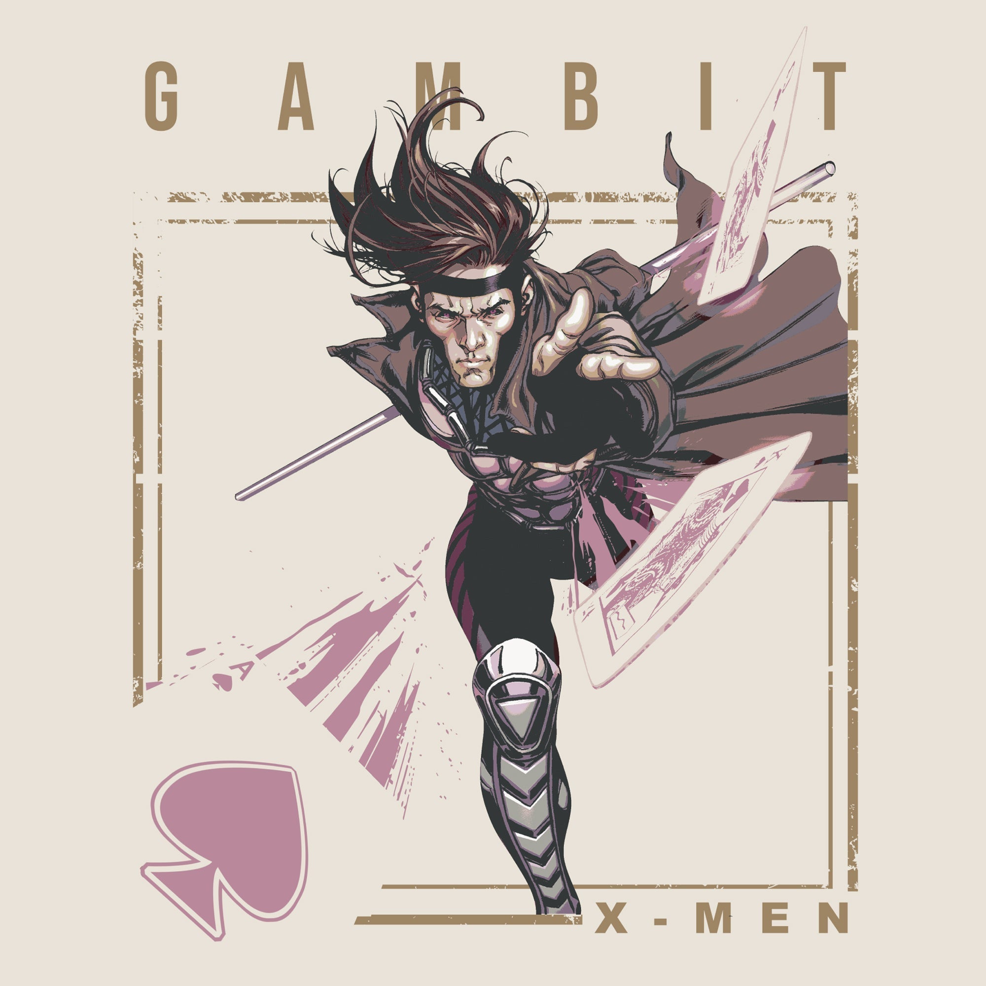 X-Men Gambit Throwing Aces Natural Tee Hoodie, Sweatshirt | CiraTrend.com (Image 3)