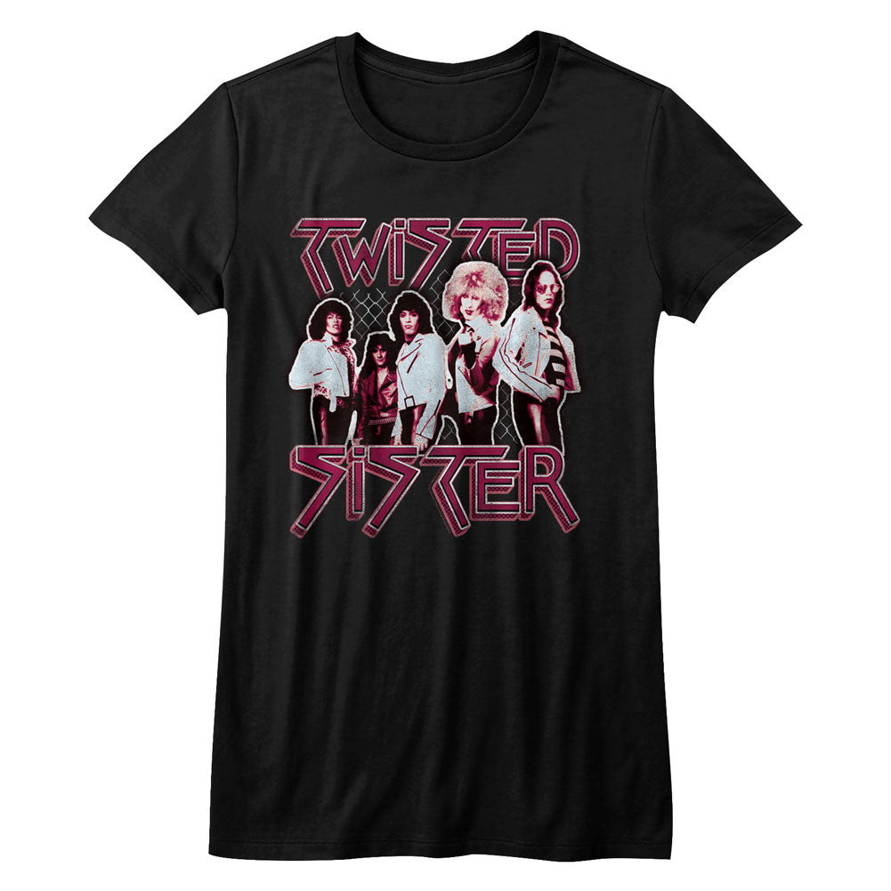 Twisted Sister Juniors S S Pretty Pink Solid Black T-Shirts, Hoodie, Sweatshirt