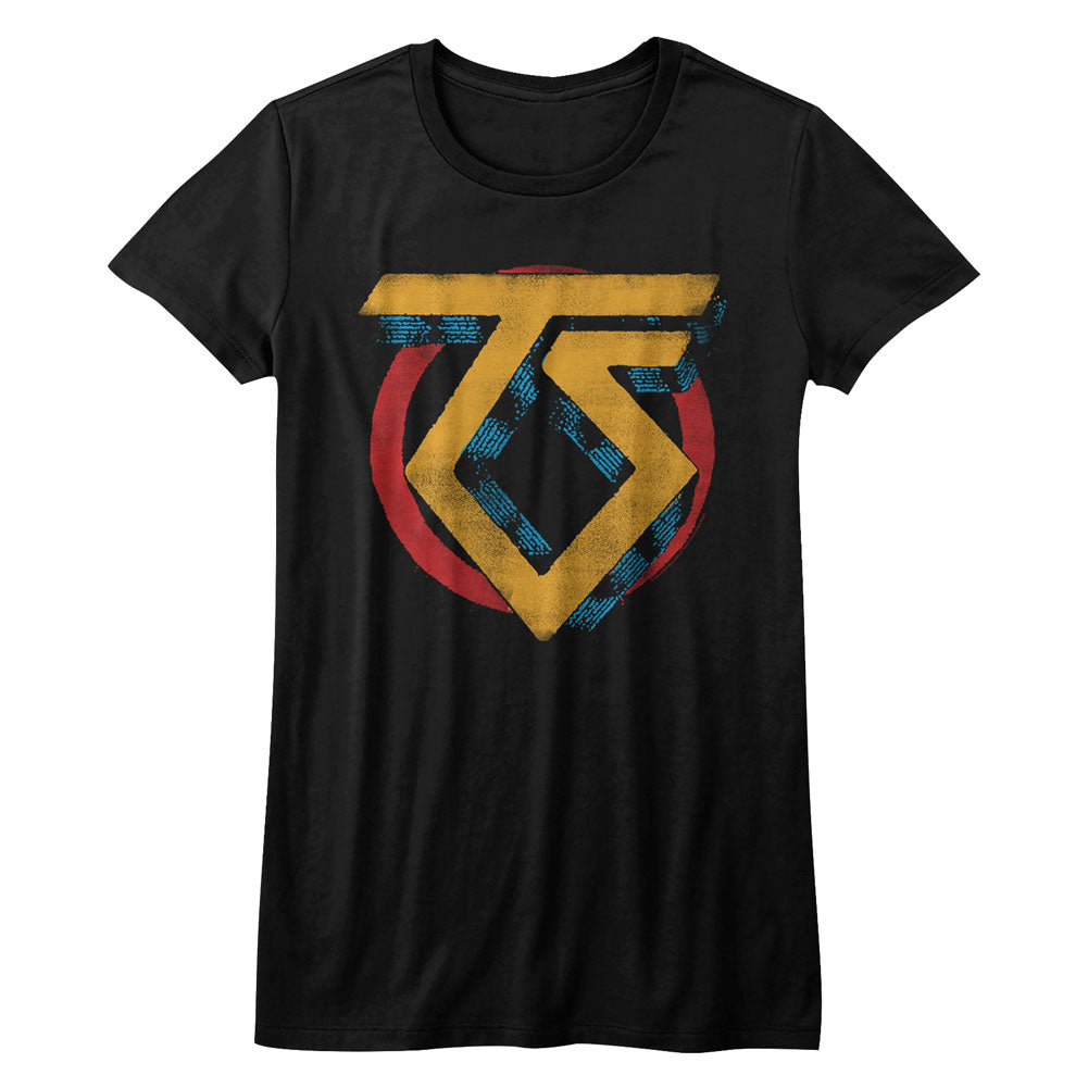 Twisted Sister Girls Juniors S/S T-Shirt - Vintage Ts Logo - Solid Black Hoodie, Sweatshirt | CiraTrend.com