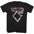 Twisted Sister Mens S/S T-Shirt - Bone Logo - Solid Black Hoodie, Sweatshirt | CiraTrend.com