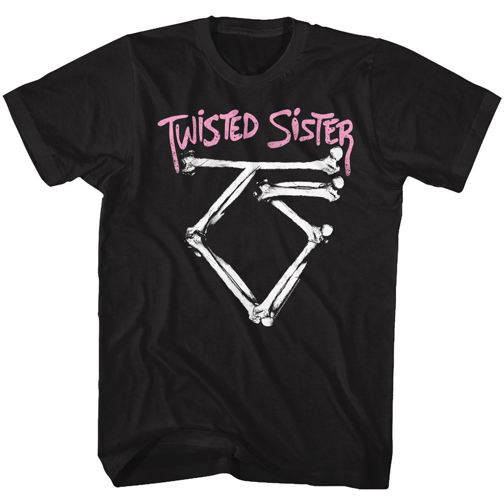 Twisted Sister Mens S/S T-Shirt - Bone Logo - Solid Black Hoodie, Sweatshirt | CiraTrend.com