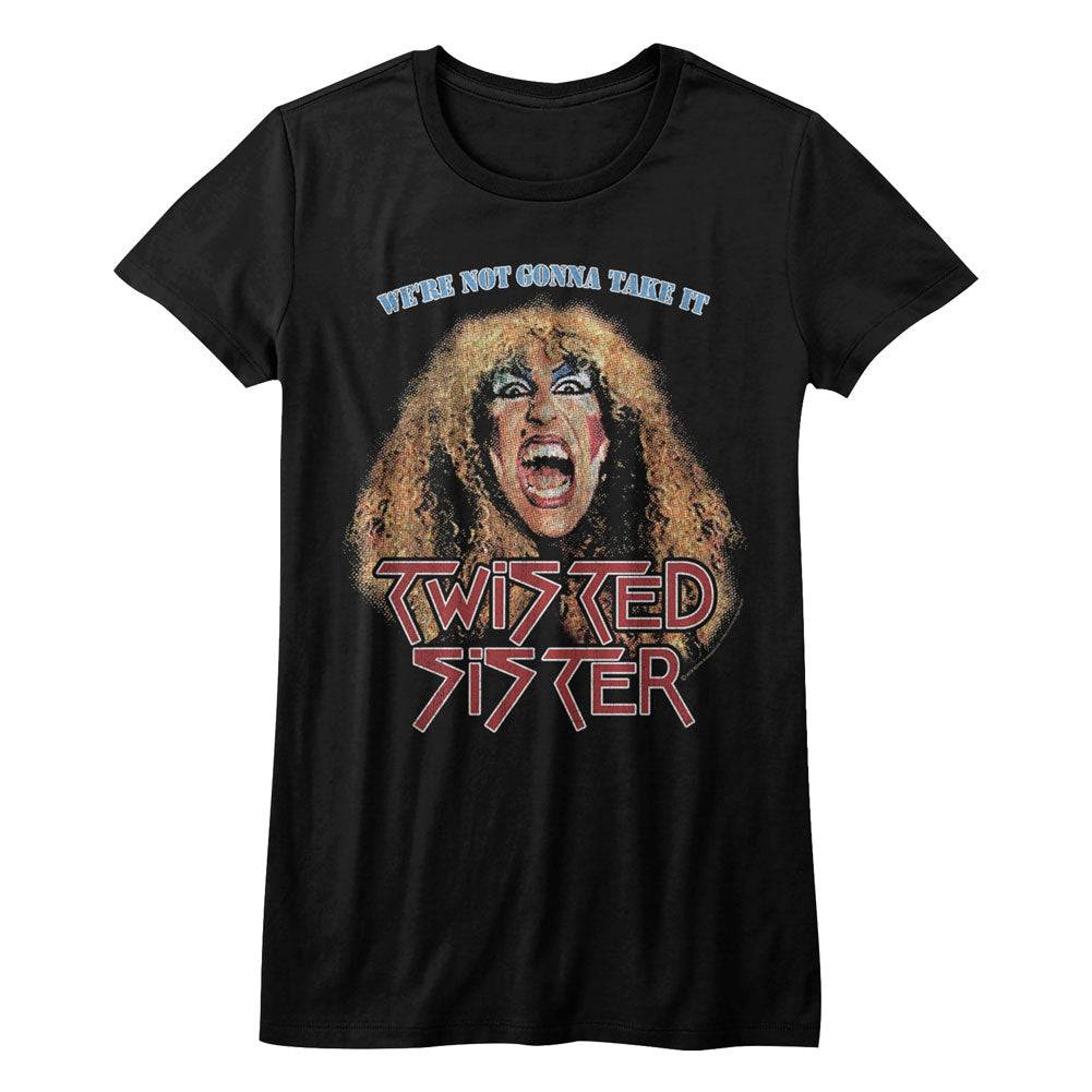 Twisted Sister Girls Juniors S/S T-Shirt - Not Gonna Take It - Solid Black Hoodie, Sweatshirt | CiraTrend.com