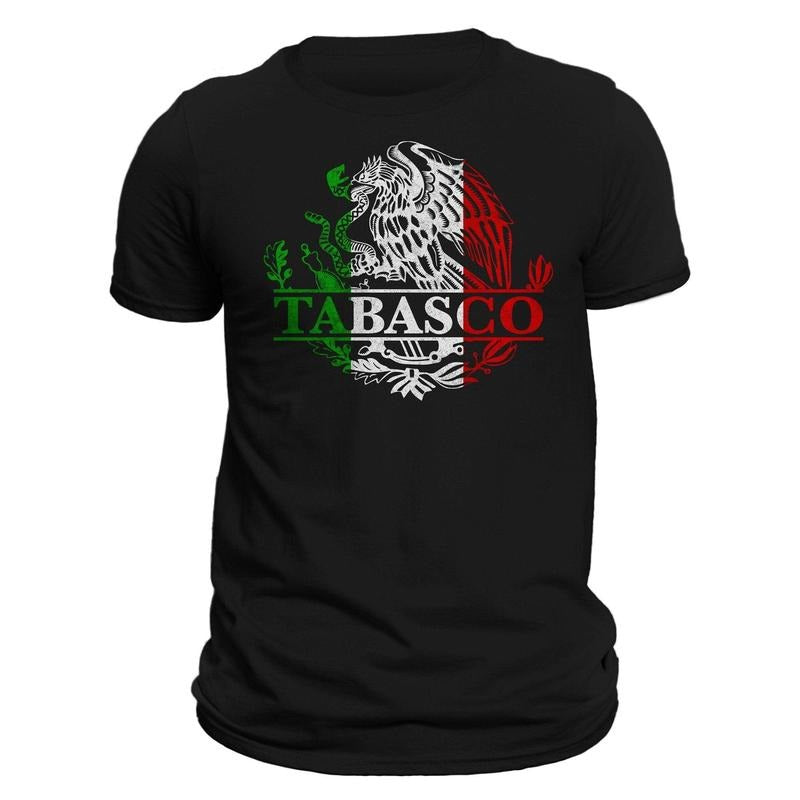 Tabasco Mexico Eagle Emblem Mexican Flag T-Shirt Casual Classic Cotton Menswear Hoodie, Sweatshirt | CiraTrend.com