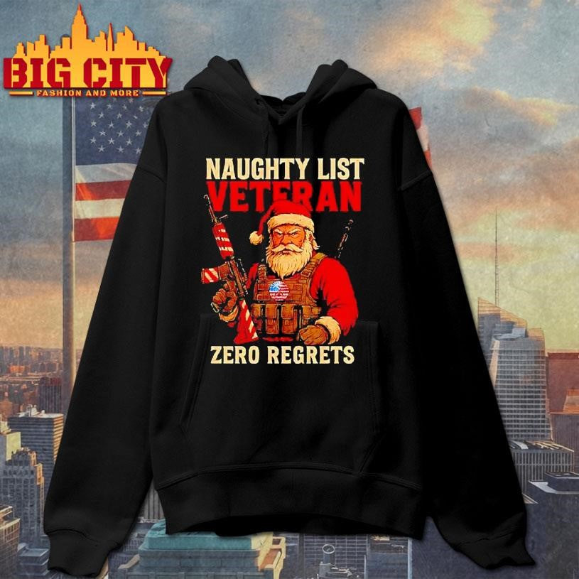 Tactical Santa Claus Naughty List Veteran Zero Regrets Shirt