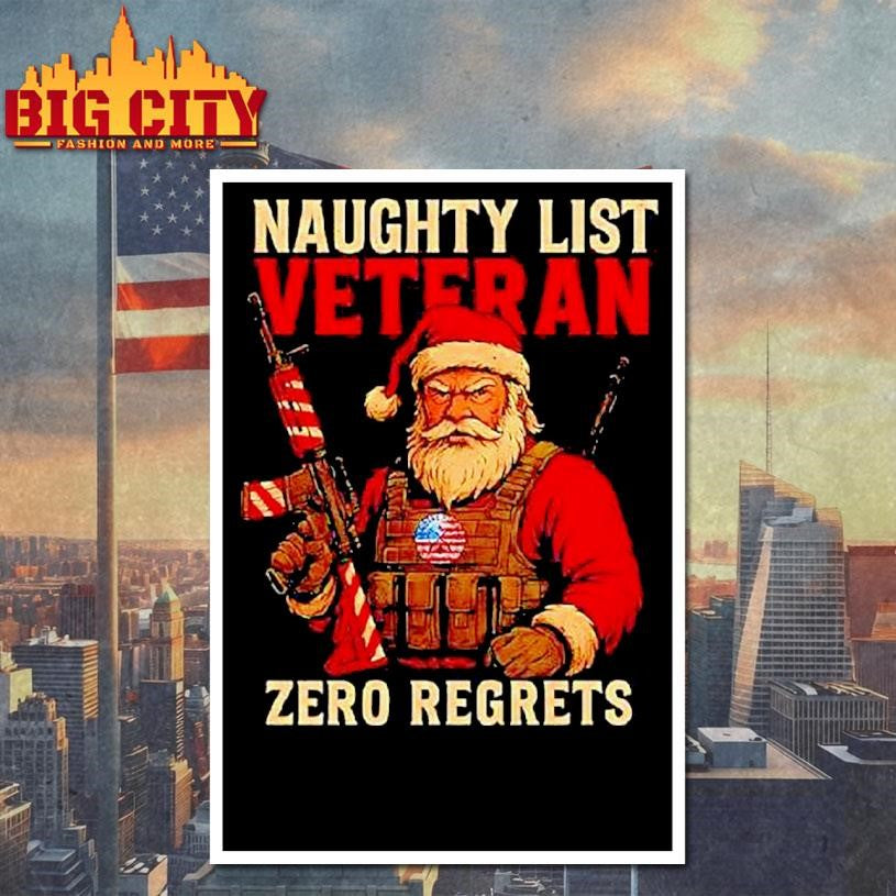 Tactical Santa Claus Naughty List Veteran Zero Regrets Shirt
