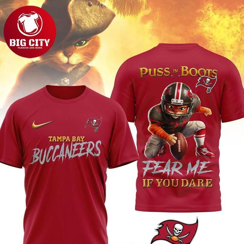 Tampa Bay Buccaneers Puss In Boots Fear Me If You Dare Christmas Two Sided Shirt