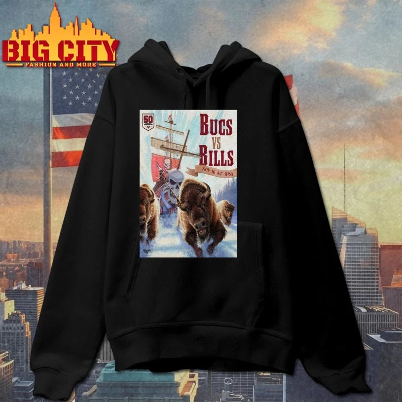 Tampa Bay Buccaneers vs Bills 50 Seasons 1976-2025 Nov 16 2025 Poster shirt