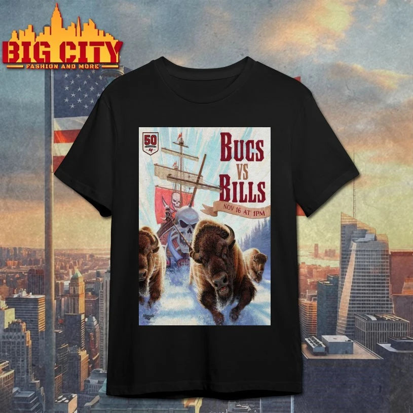 Tampa Bay Buccaneers vs Bills 50 Seasons 1976-2025 Nov 16 2025 Poster shirt