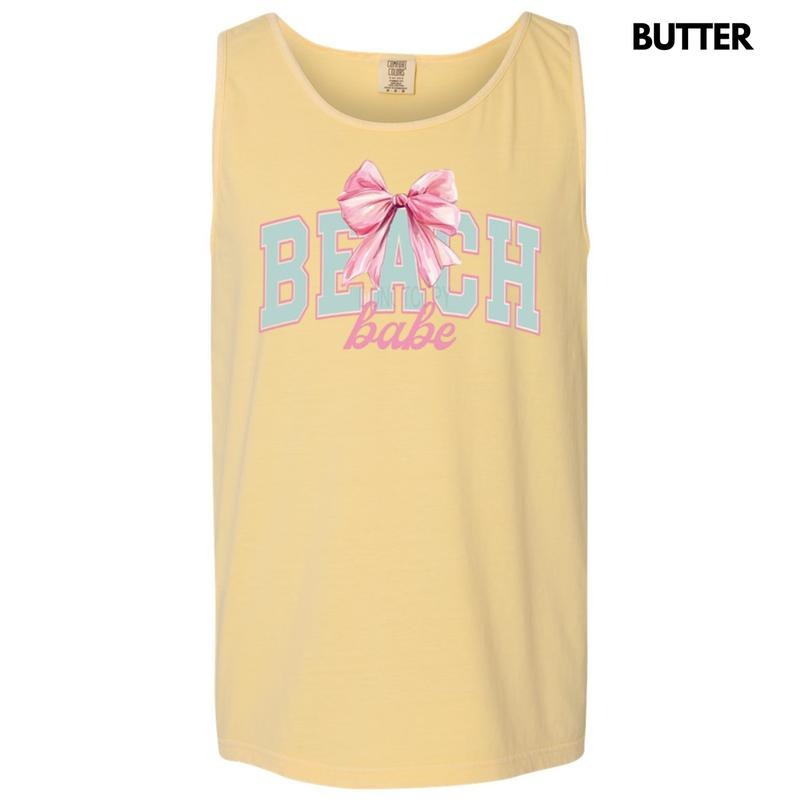 Tank Top - Beach Babe Coquette Comfort Colors Tank Top T-Shirts, Hoodie, Sweatshirt | CiraTrend.com
