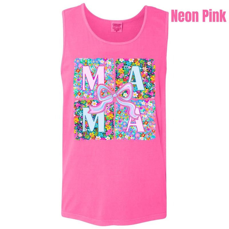 Tank Top - Flower Block Mama Comfort Colors Tank Top 'NLB' T-Shirts, Hoodie, Sweatshirt | CiraTrend.com