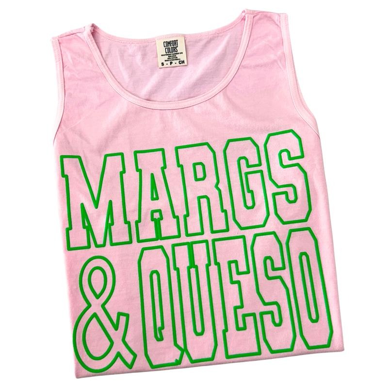 Tank Top - Green Margs & Queso PUFF Comfort Colors Tank Top T-Shirts, Hoodie, Sweatshirt | CiraTrend.com