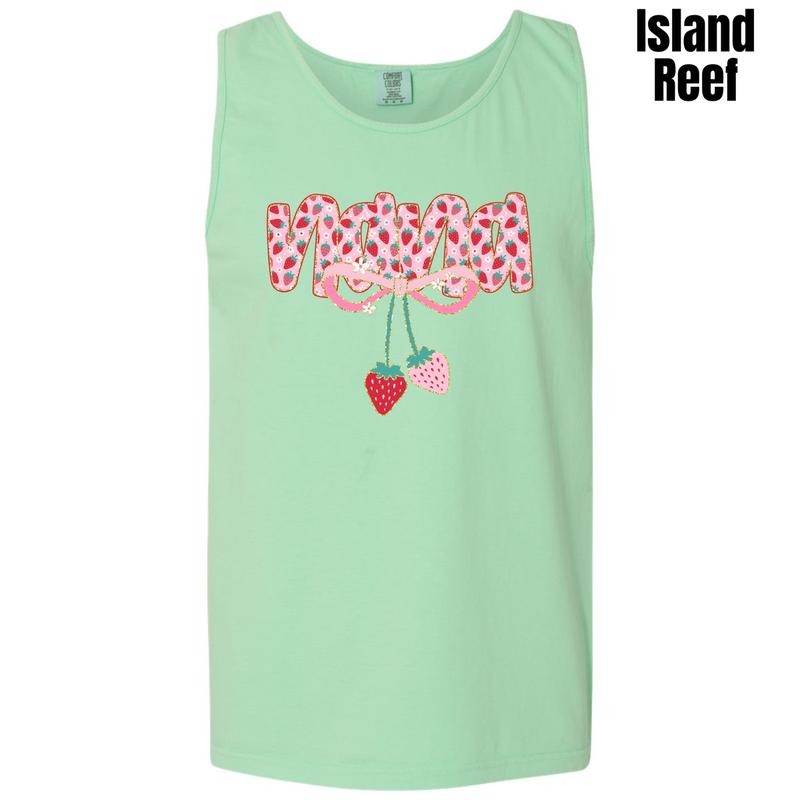 Tank Top - Nana Strawberry Coquette Comfort Colors Tank Top 'NLB' T-Shirts, Hoodie, Sweatshirt | CiraTrend.com