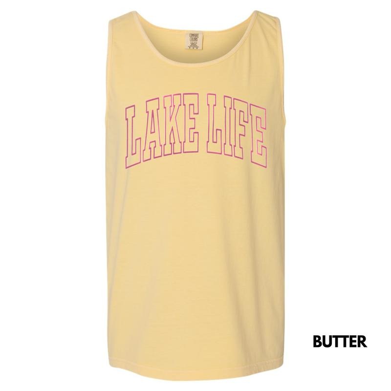 Tank Top - Pink Lake Life PUFF Comfort Colors Tank Top T-Shirts, Hoodie, Sweatshirt | CiraTrend.com