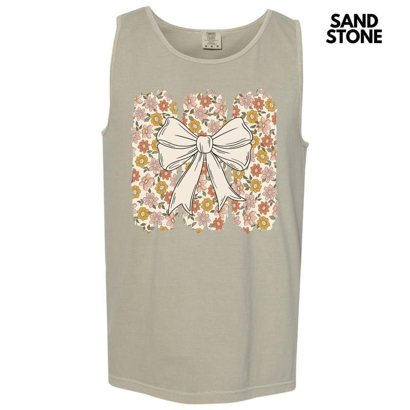 Tank Top - Retro Flower Bow Comfort Colors Tank Top 'NLB' T-Shirts, Hoodie, Sweatshirt | CiraTrend.com