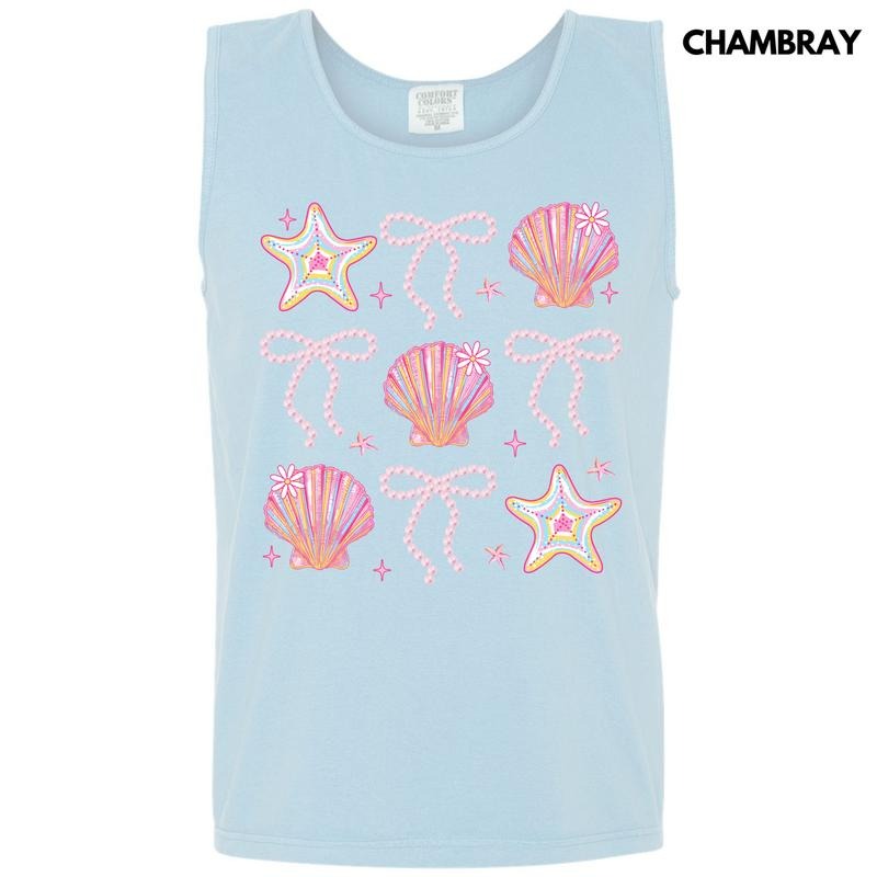 Tank Top - Shells & Stars Bow Collage Comfort Colors Tank Top 'NLB' T-Shirts, Hoodie, Sweatshirt | CiraTrend.com