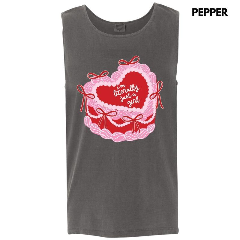 Tank Top -Literally Just A Girl Cake Comfort Colors Tank Top 'NLB' T-Shirts, Hoodie, Sweatshirt | CiraTrend.com