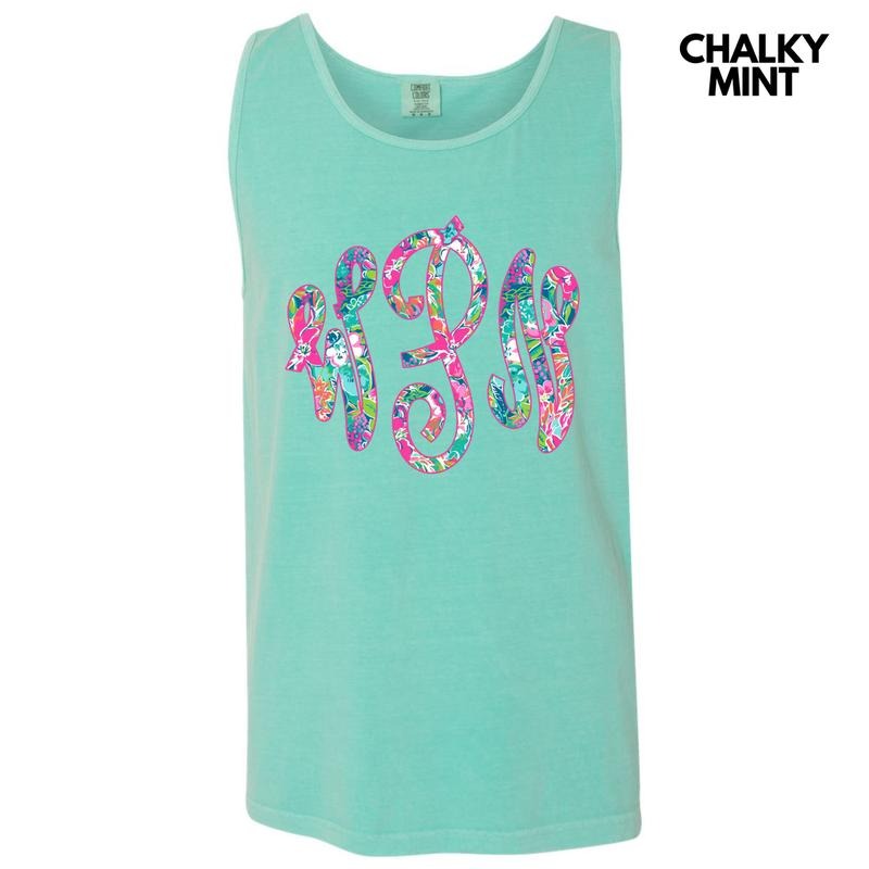 Tank Top -Tropical Monogram Comfort Colors Tank Top 'NLB' T-Shirts, Hoodie, Sweatshirt | CiraTrend.com