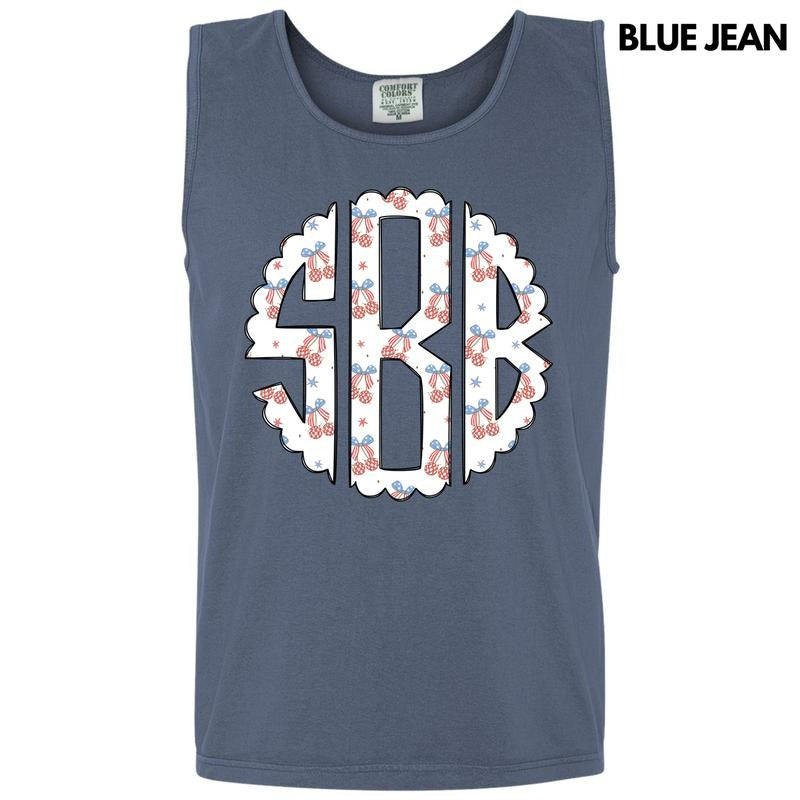Tank Top -USA Disco Cherry Monogram Comfort Colors Tank Top 'NLB' T-Shirts, Hoodie, Sweatshirt | CiraTrend.com