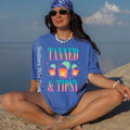 Tanned and Tipsy t shirt  | Flo blue  comfort colors t shirt Hoodie, Sweatshirt | CiraTrend.com