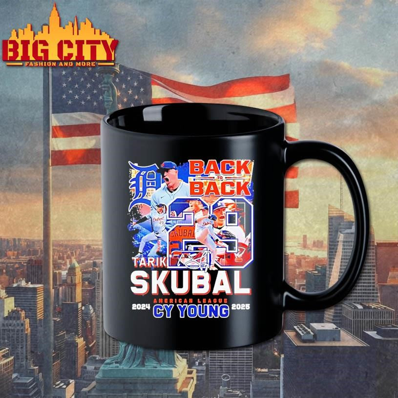 Tarik Skubal Detroit Tigers 2024 2025 American League Cy Young Back To Back Shirt