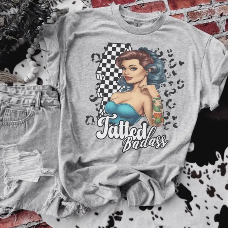Tatted Badass Shirt - Bleached Shirt - Gildan Hoodie, Sweatshirt | CiraTrend.com