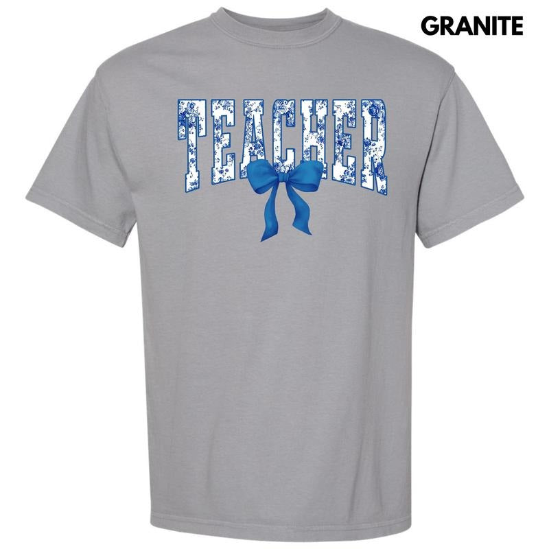 Teacher Blue Florals Comfort Colors T-Shirt 'NLB' Hoodie, Sweatshirt | CiraTrend.com