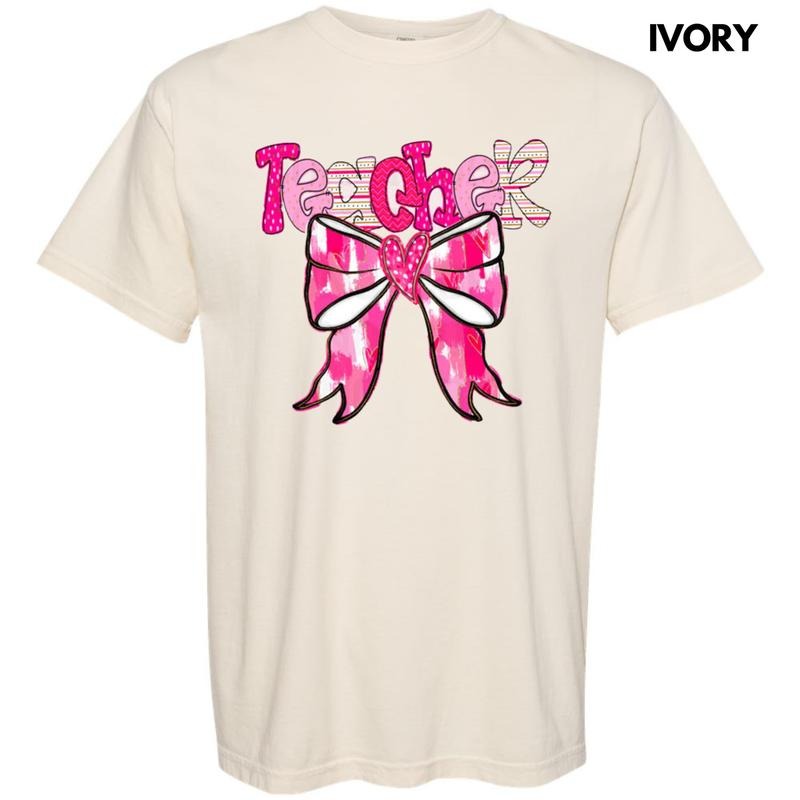 Teacher Valentine Coquette Comfort Colors T-Shirt Hoodie, Sweatshirt | CiraTrend.com