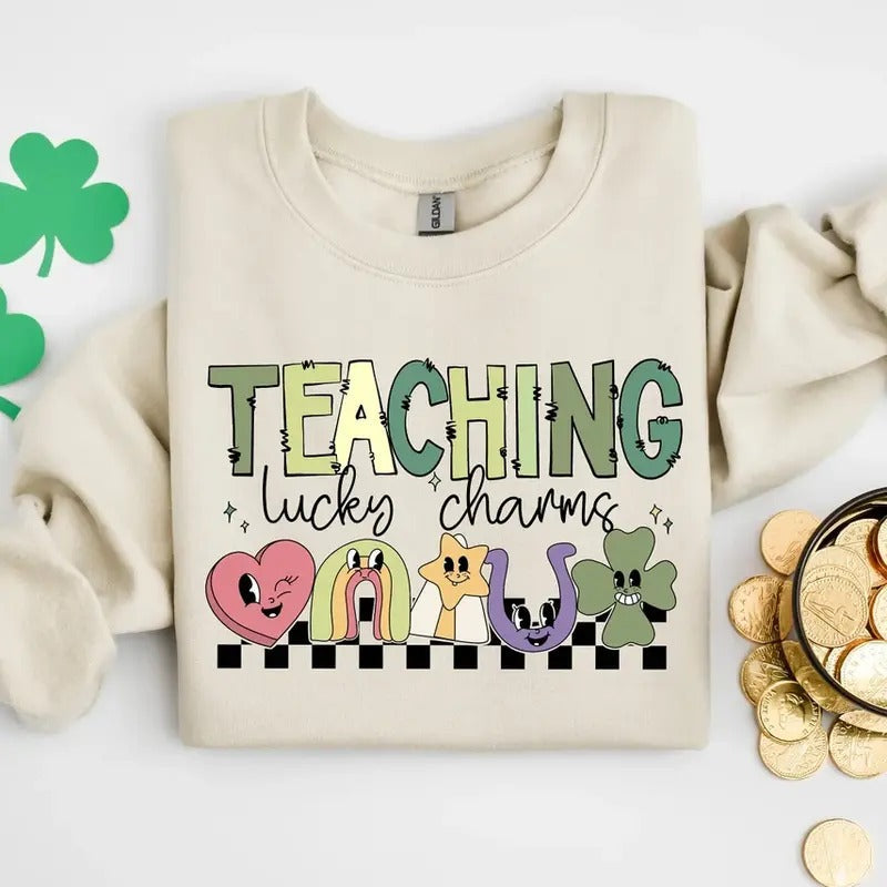 Teaching Lucky Charms Sweatshirt, Lucky Teacher Sweatshirt, Saint Patrick's Day Teacher Sweatshirt, Teachers Lucky Charms...