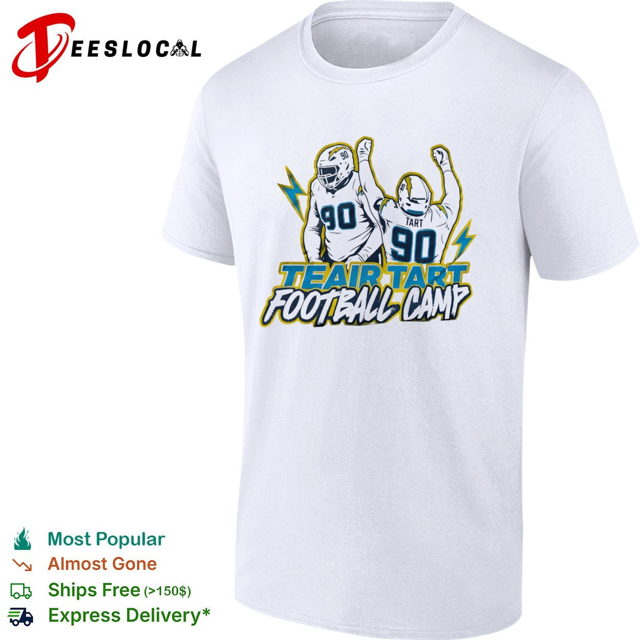 Teair Tart Los Angeles Chargers football camp two players shirt