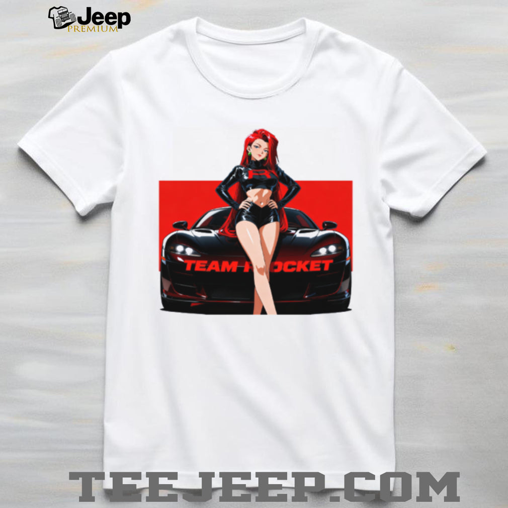 Team Rocket Jessie Anime Girl with Sports Car Graphic Tee