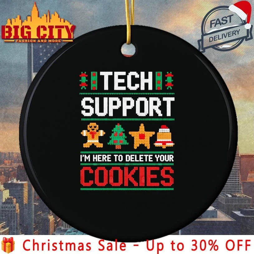 Tech support I’m here to delete Your cookies ugly christmas 2025 shirt