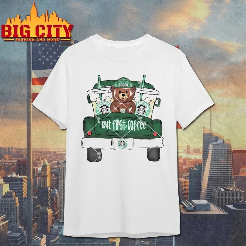 Teddy Bears But First Coffee Truck Bear Coffee Christmas shirt