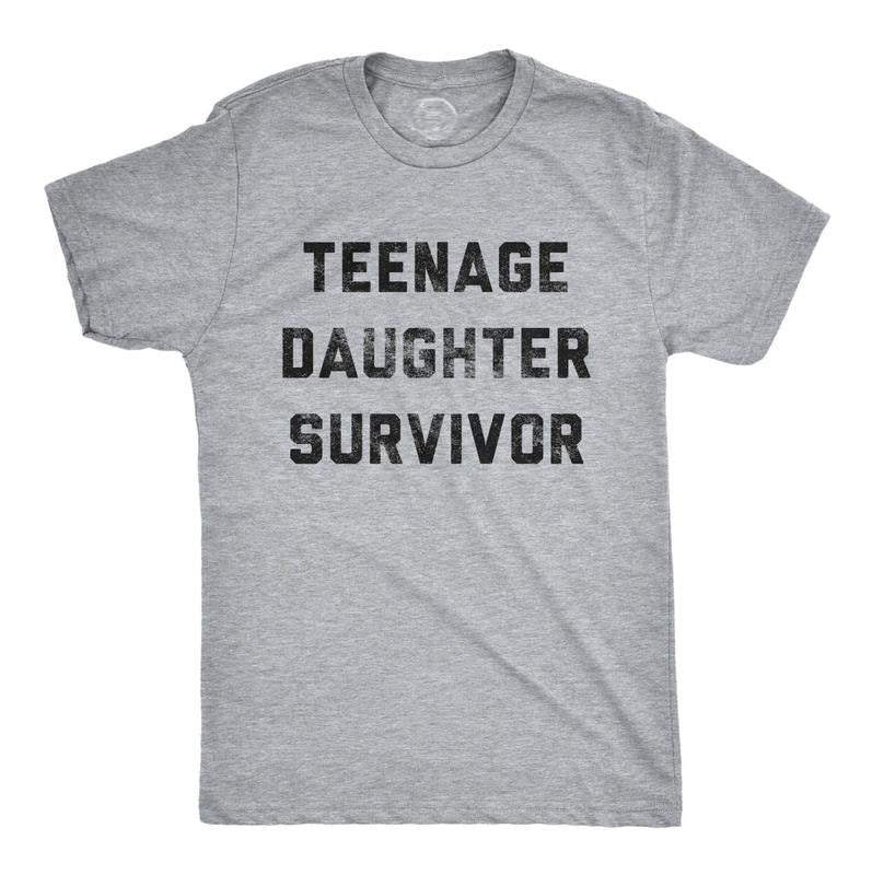 Teenage Daughter Survivor, Dad Daughter Shirt, Funny Mens T-shirt, T-shirt for Dads, Fathers Day Gift Menswear Top...