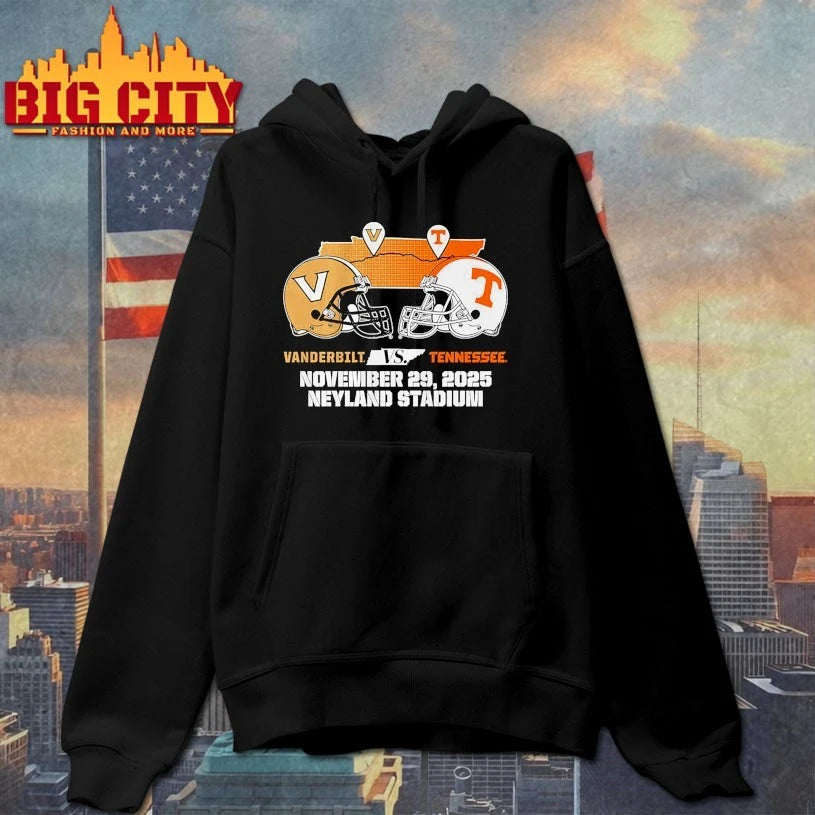 Tennessee Volunteers vs Vanderbilt Commodores Helmet November 29 2025 Neyland stadium 2025 Matchup shirt