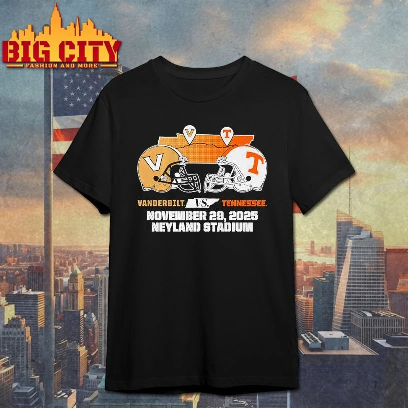 Tennessee Volunteers vs Vanderbilt Commodores Helmet November 29 2025 Neyland stadium 2025 Matchup shirt