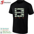 Terrian standing in the shadow of the almighty shirt