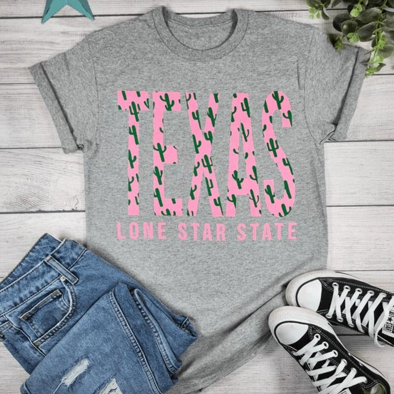 Texas Cactus Graphic Tee Hoodie, Sweatshirt | CiraTrend.com
