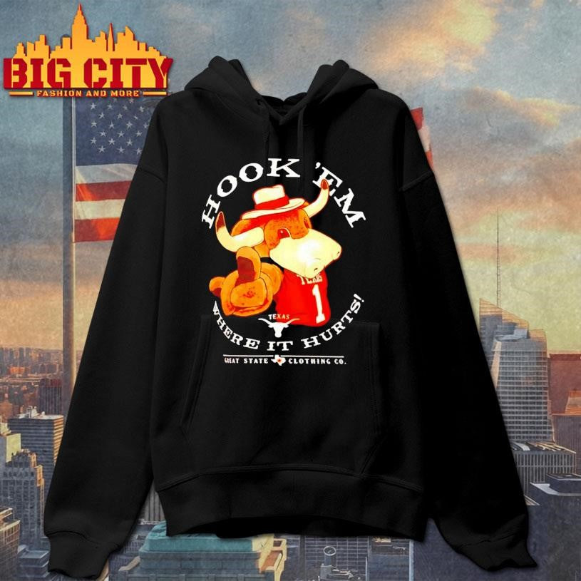 Texas Longhorns Hook Em Where It Hurts Mascot Shirt